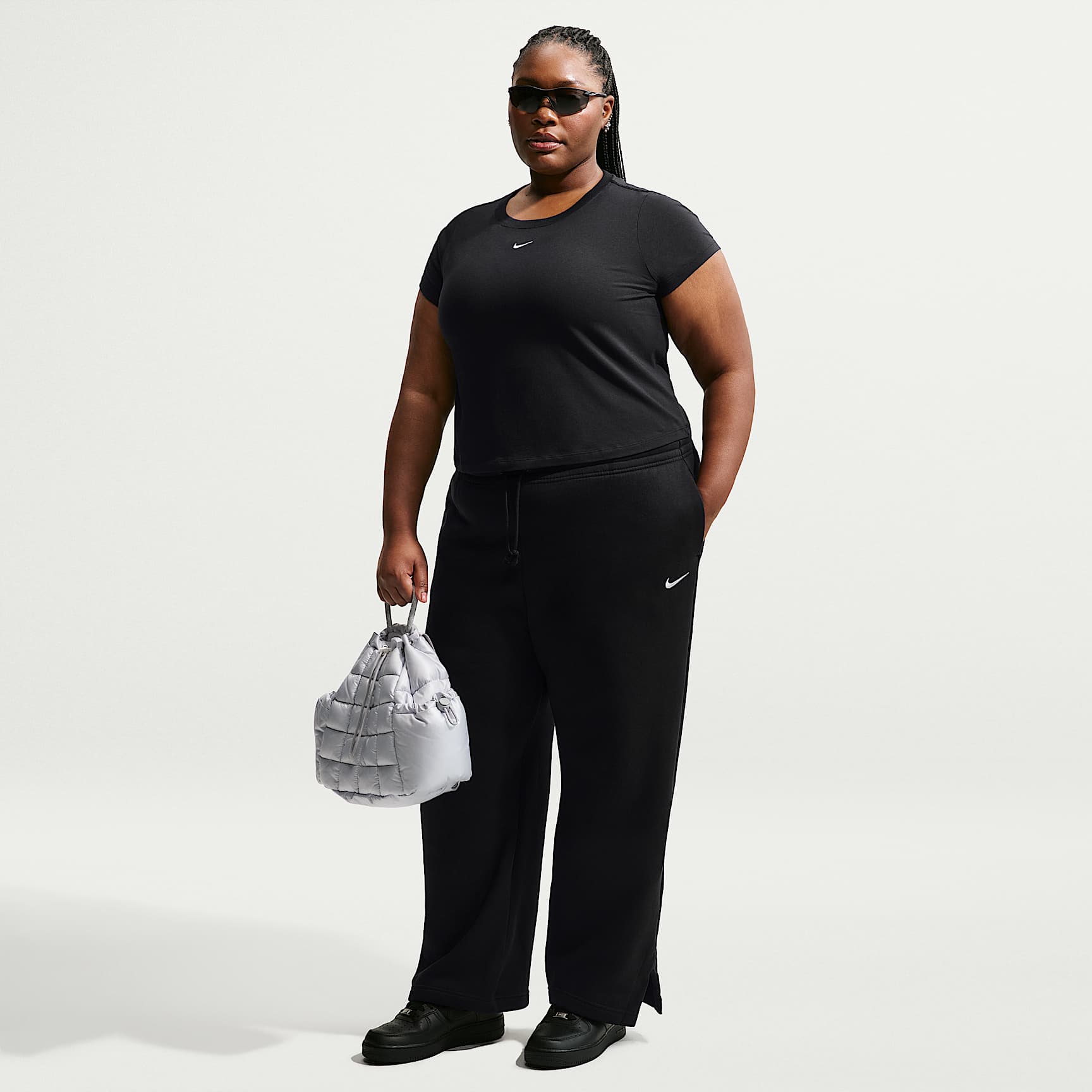 HYDROGEN TENNIS ストレッチナイロンジャージ　Lサイズ Nike Sportswear Phoenix Fleece Women's High-Waisted Pants (Plus